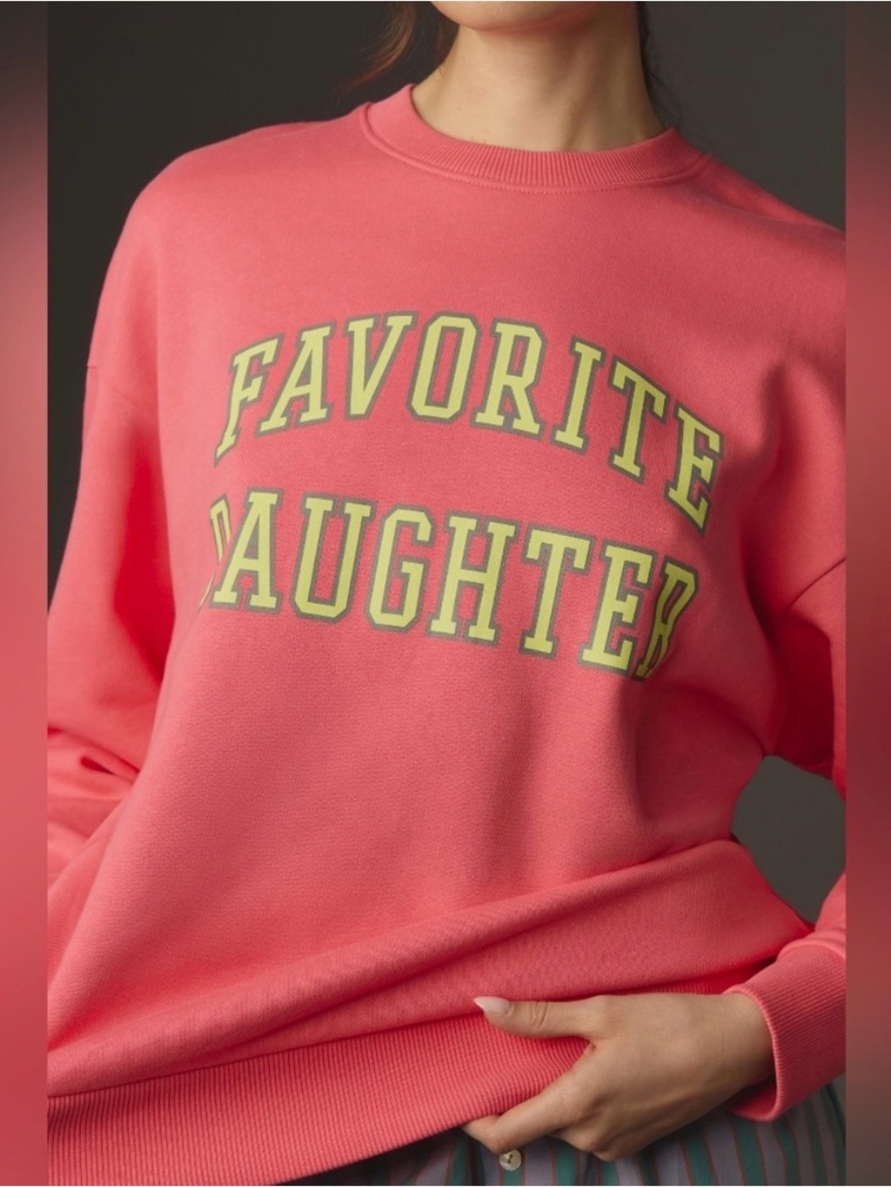 Favorite Daughter Womens The Collegiate Sweatshirt - pink